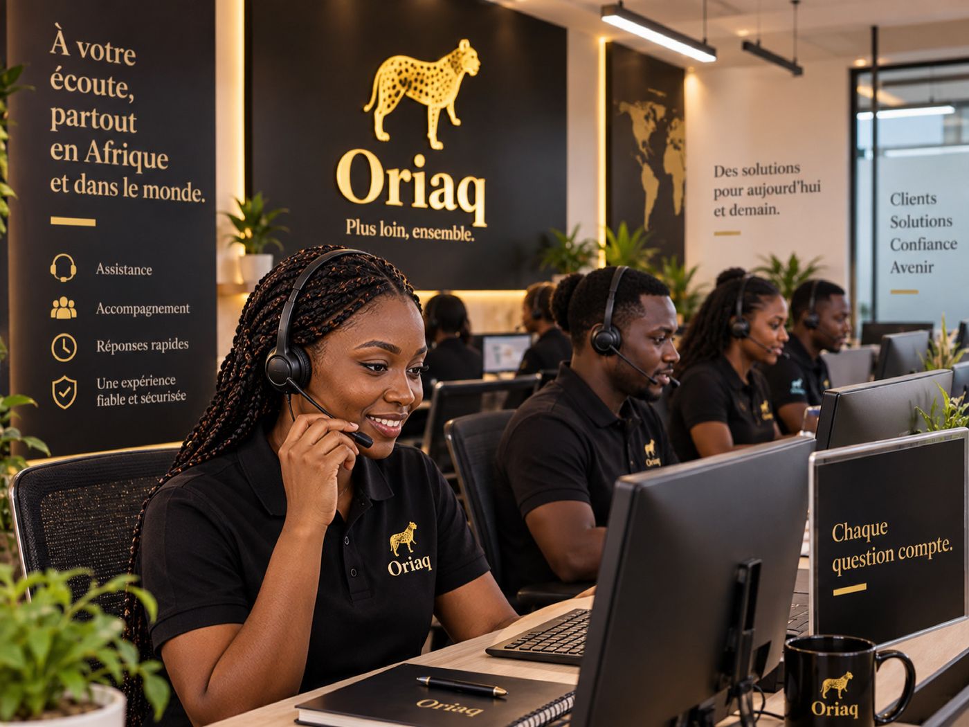 L'équipe d'assistance Oriaq au travail dans ses bureaux